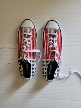 Converse sneakers runners skater shoes All Star Stars and Stripes red white blue
